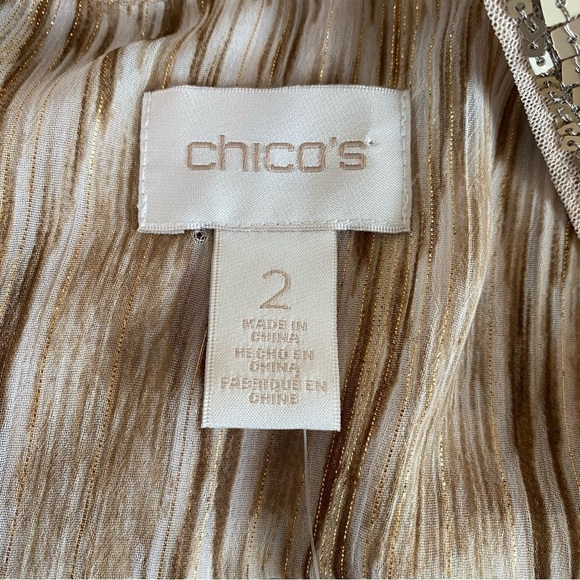 Chico’s Sheer Embellished Python Print Vest in Calliandra Pink Womens Size Large - Picture 9 of 13